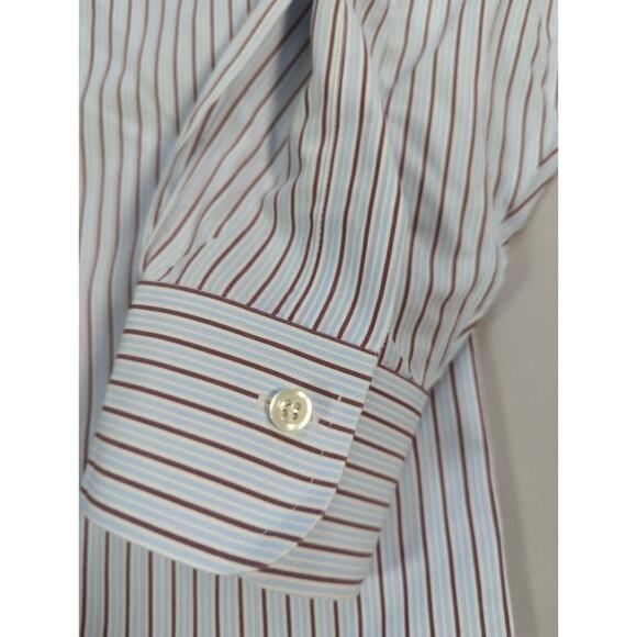 Brooks Brothers Shirt 16-35 Classic Fit Stripe Non Iron Supima Cotton Mens - Picture 3 of 9